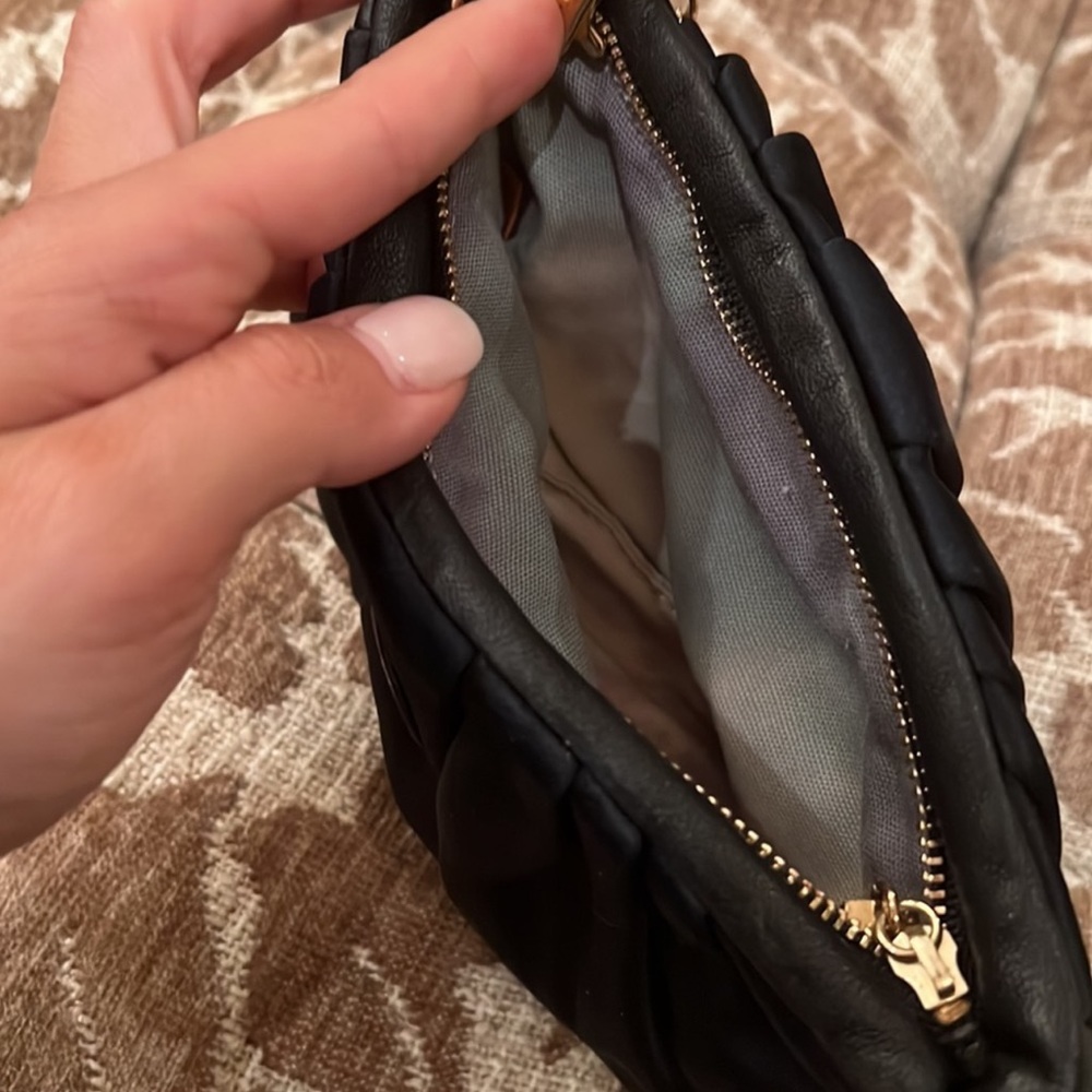 tory burch black satin chain wristlet - Picture 2 of 2